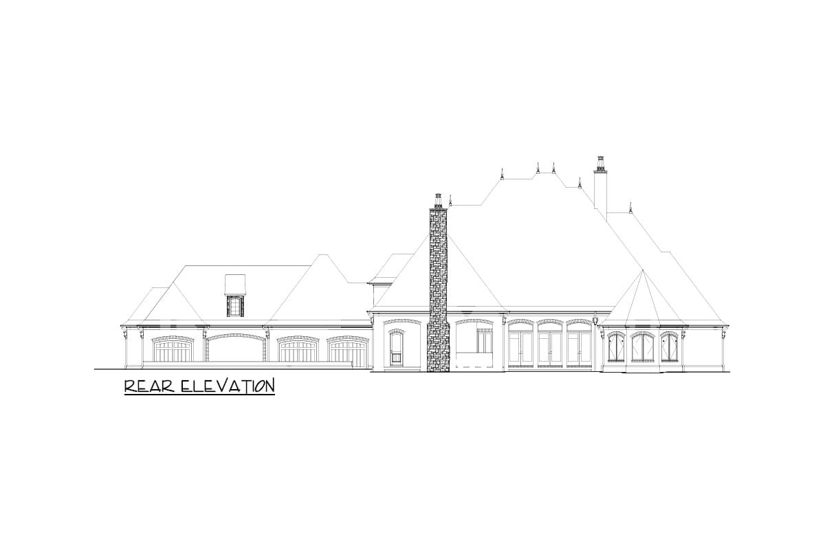 Plan 60592ND: Estate Home Plan with Motorcourt - 4384 Sq Ft - Image #8 - European, Traditional