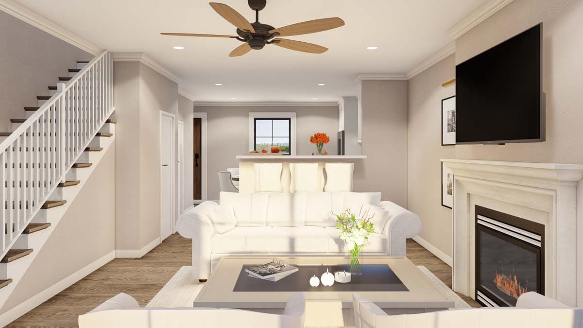 Plan 60596ND: Attractive Four-Plex - Image #5 - Traditional