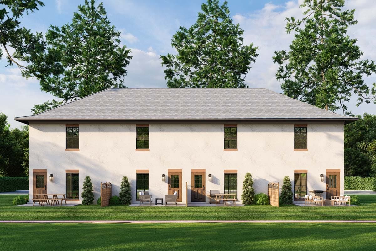 Plan 60596ND: Attractive Four-Plex - Image #10 - Traditional