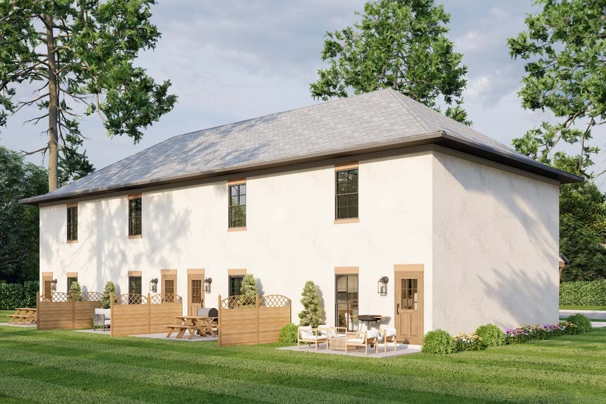 Plan 60596ND: Attractive Four-Plex - Image #11 - Traditional