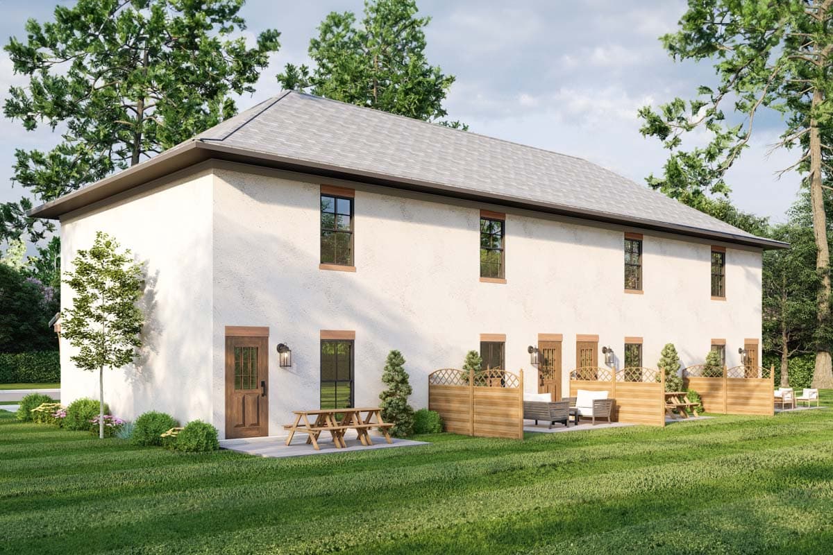 Plan 60596ND: Attractive Four-Plex - Image #12 - Traditional