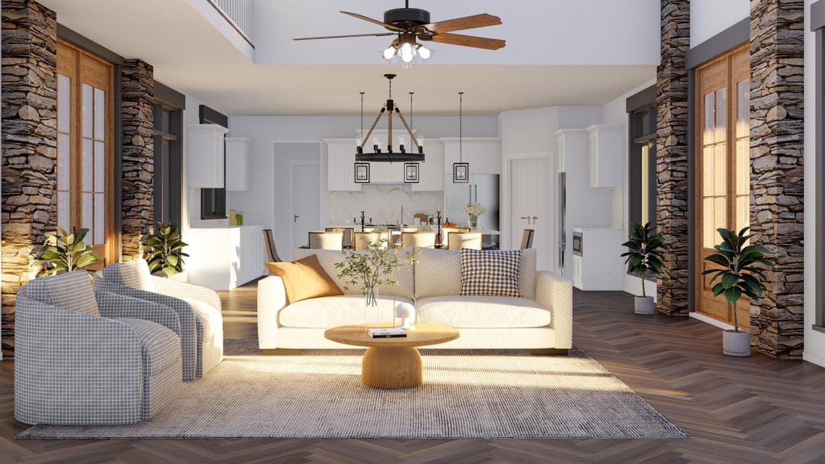 Plan 60597ND: Shingle-style Home Plan With Guest Loft and Angled Garage with  - Image #15 - Cabin, Country, Craftsman, Farmhouse, Modern Farmhouse, Northwest, Rustic, Shingle