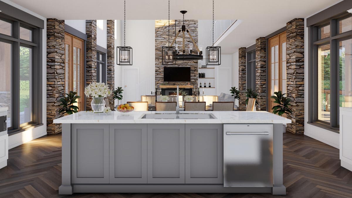 Plan 60597ND: Shingle-style Home Plan With Guest Loft and Angled Garage with  - Image #20 - Cabin, Country, Craftsman, Farmhouse, Modern Farmhouse, Northwest, Rustic, Shingle