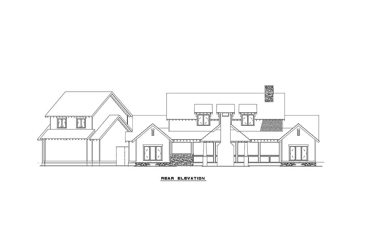 Plan 60597ND: Shingle-style Home Plan With Guest Loft and Angled Garage with  - Image #22 - Cabin, Country, Craftsman, Farmhouse, Modern Farmhouse, Northwest, Rustic, Shingle