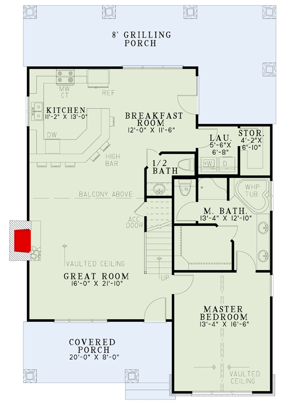 Plan 60598ND: Rustic Cottage - Floor Plan - Main Level - Cape Cod, Cottage, Country, Craftsman, Mountain, Rustic, Vacation