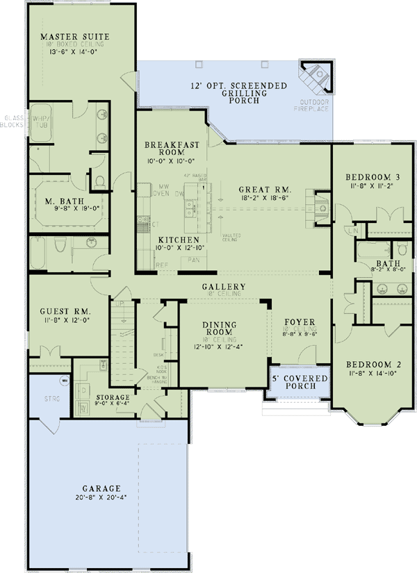 Plan 60601ND: European Delight - Floor Plan - Main Level - European, French Country, Southern