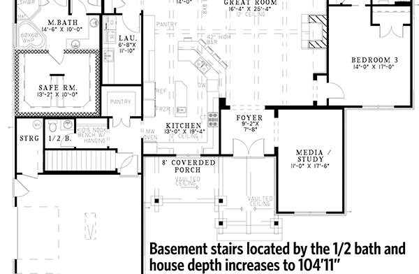 Plan 60603ND: Rustic Brick Ranch Home With Sunroom - Floor Plan - Optional - Ranch, Rustic