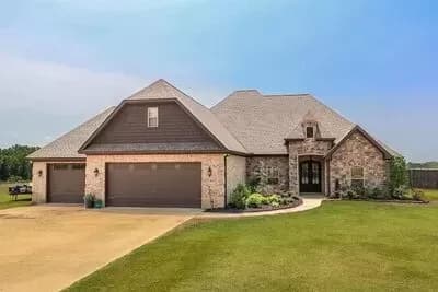 Rustic European Home Plan with 3-Car Garage - 2413 Sq Ft