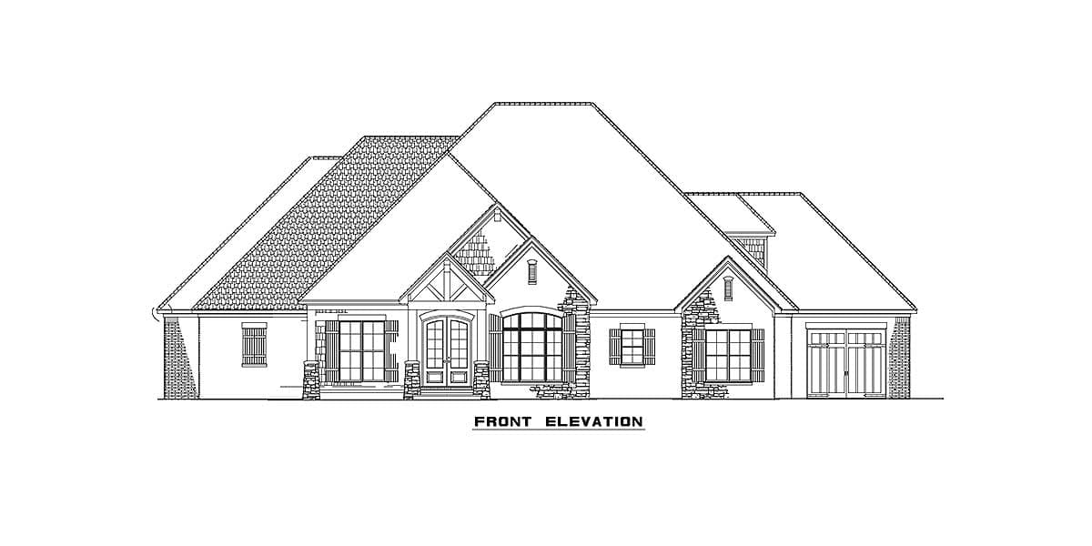 Plan 60611ND: Rustic Home Plan with Vaulted and Beamed Ceilings Under 2400 Square Feet - Image #32 - European