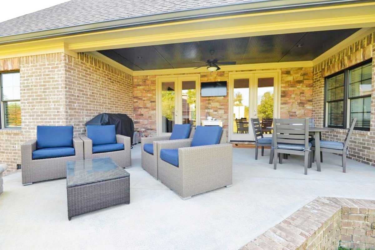 Plan 60617ND: Split Bedroom Home Plan With Angled Garage and Safe Room - 2408 Sq Ft - Image #16 - European