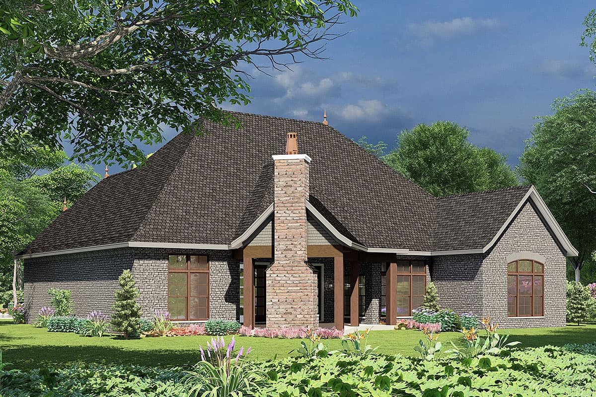 Plan 60617ND: Split Bedroom Home Plan With Angled Garage and Safe Room - 2408 Sq Ft - Image #7 - European