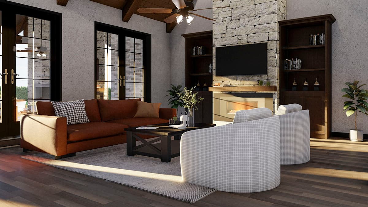 Plan 60618ND: European Style Home Plan with Open Concept Layout and An Angled Garage - 2631 Sq Ft - Image #12 - European, Transitional