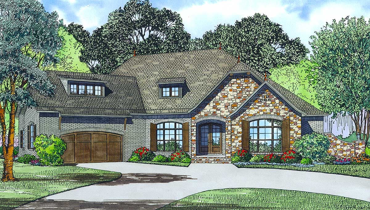 Plan 60618ND: European Style Home Plan with Open Concept Layout and An Angled Garage - 2631 Sq Ft - Image #21 - European, Transitional