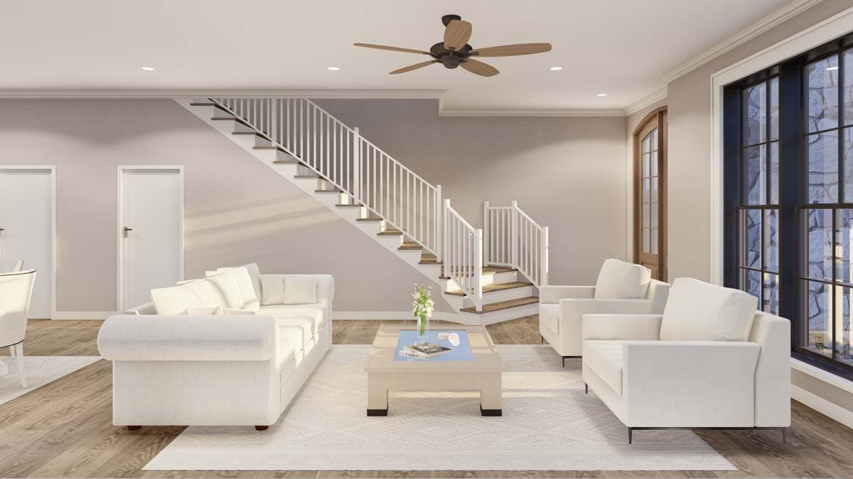 Plan 60621ND: French Country Duplex House Plan with 2 Bed 2 Bath Units - 1510 Sq Ft Each - Image #5 - European, French Country, Transitional, Tudor