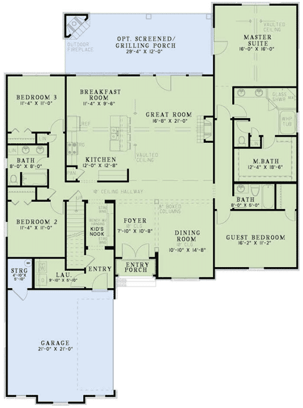 Plan 60628ND: European Elegance And A Bonus Room - Floor Plan - Main Level - European, French Country, Traditional