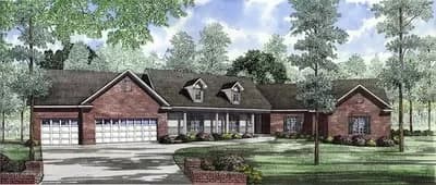Angled Ranch Home Plan