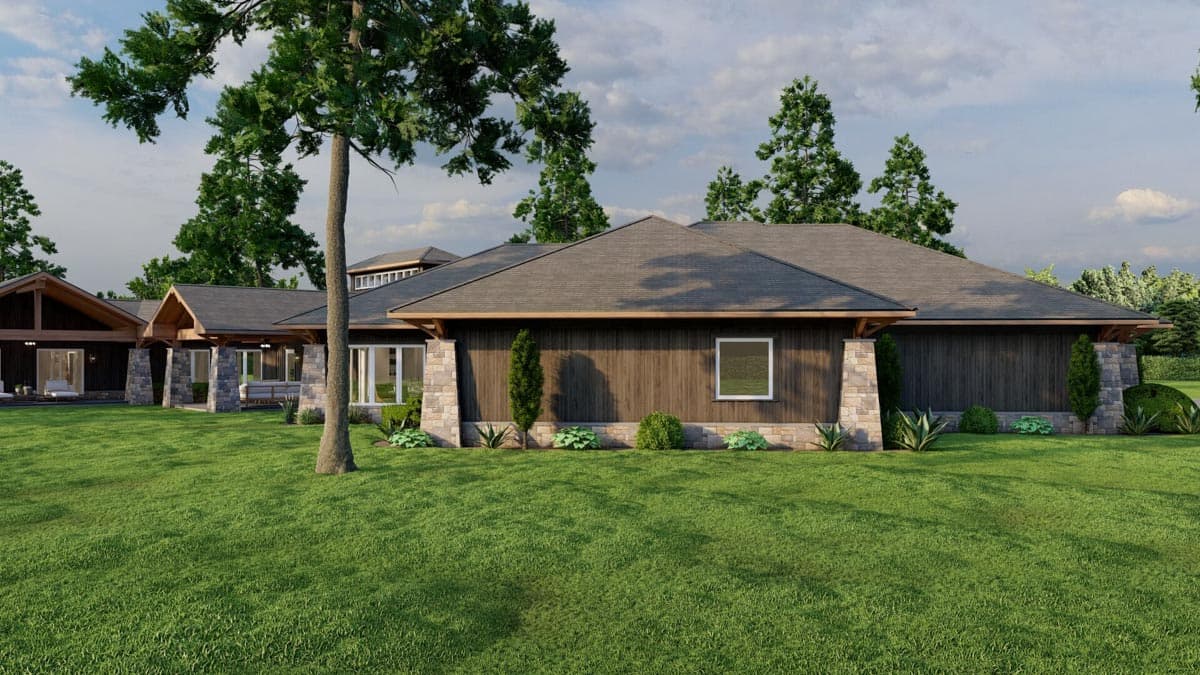 Plan 60636ND: Impressive Single Level House Plan Under 4200 Square Feet with 3-Car Angled Garage - Image #6 - Contemporary, Northwest, Ranch
