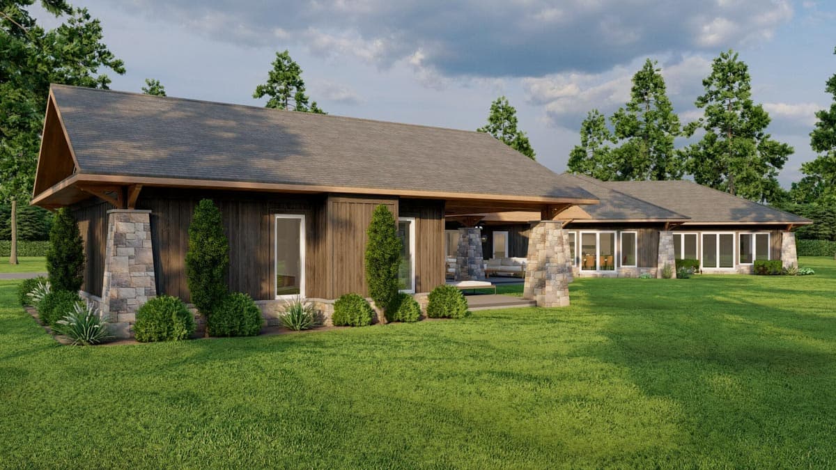 Plan 60636ND: Impressive Single Level House Plan Under 4200 Square Feet with 3-Car Angled Garage - Image #10 - Contemporary, Northwest, Ranch