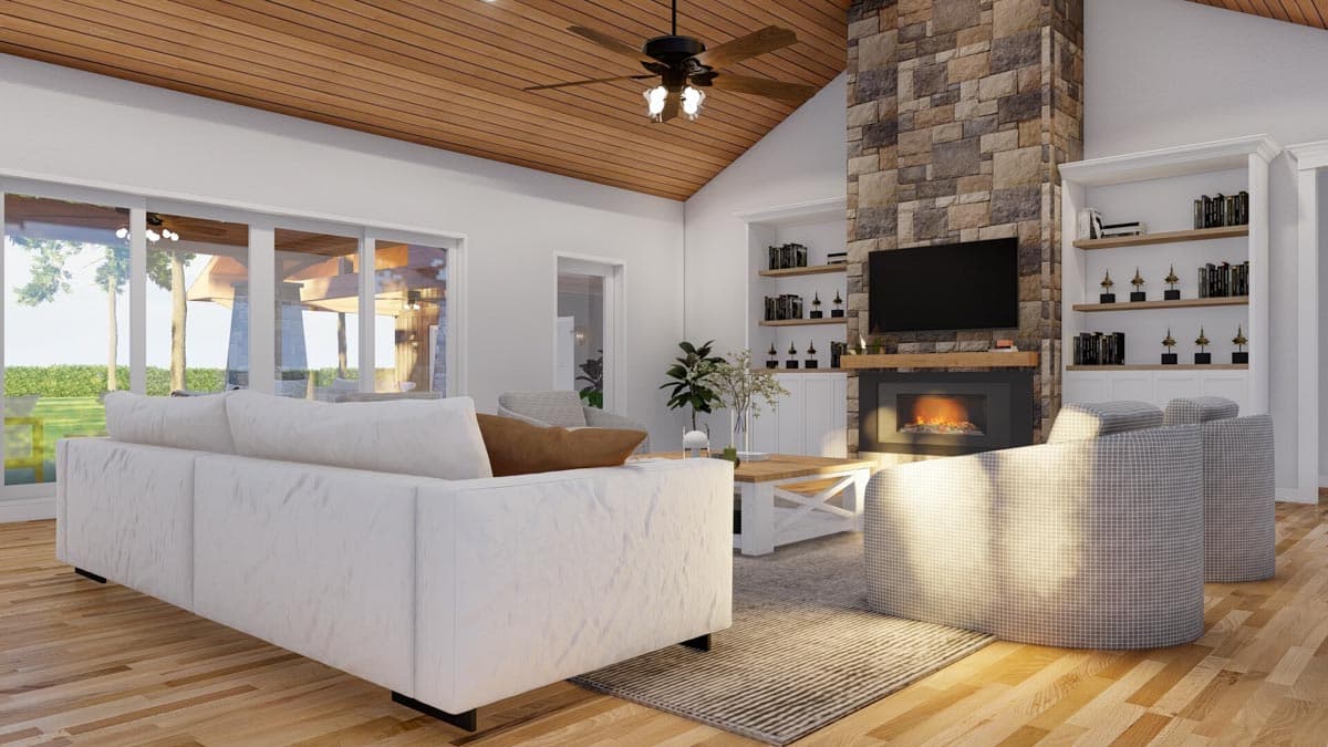 Plan 60636ND: Impressive Single Level House Plan Under 4200 Square Feet with 3-Car Angled Garage - Image #13 - Contemporary, Northwest, Ranch