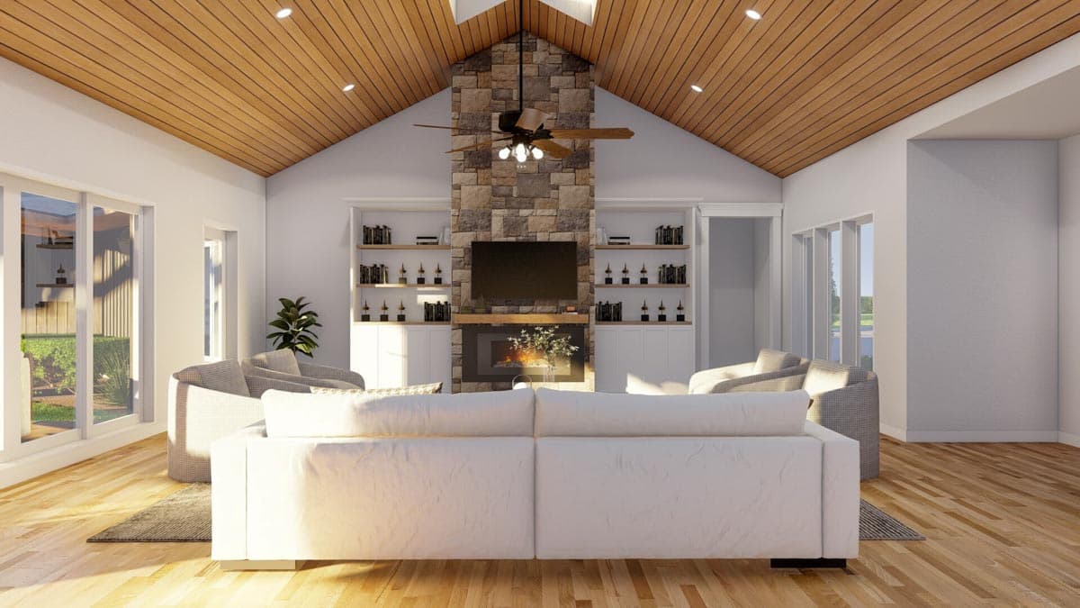 Plan 60636ND: Impressive Single Level House Plan Under 4200 Square Feet with 3-Car Angled Garage - Image #14 - Contemporary, Northwest, Ranch