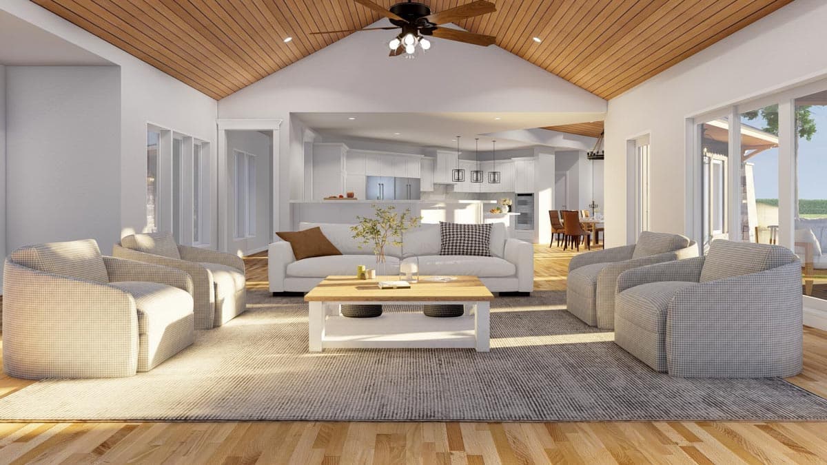 Plan 60636ND: Impressive Single Level House Plan Under 4200 Square Feet with 3-Car Angled Garage - Image #15 - Contemporary, Northwest, Ranch