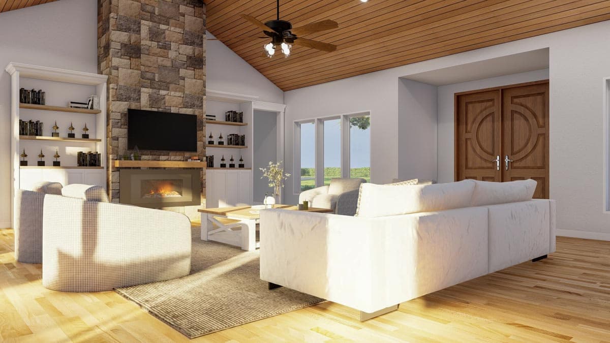 Plan 60636ND: Impressive Single Level House Plan Under 4200 Square Feet with 3-Car Angled Garage - Image #16 - Contemporary, Northwest, Ranch