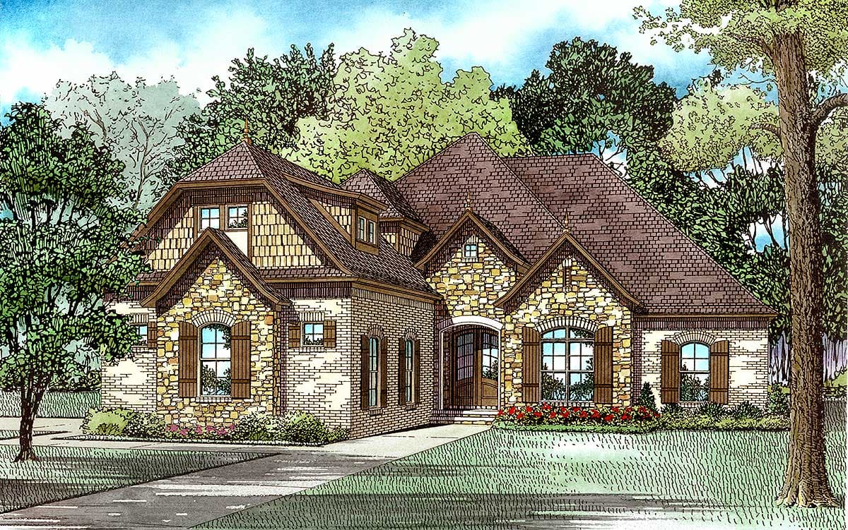 Plan 60637ND: European House Plan with Beautiful Roof Lines - Image #22 - European