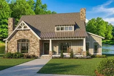 2637 Square Foot Rustic Home Plan with Sun Room