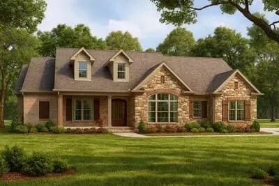 Rustic House Plan with Rear Grilling Porch