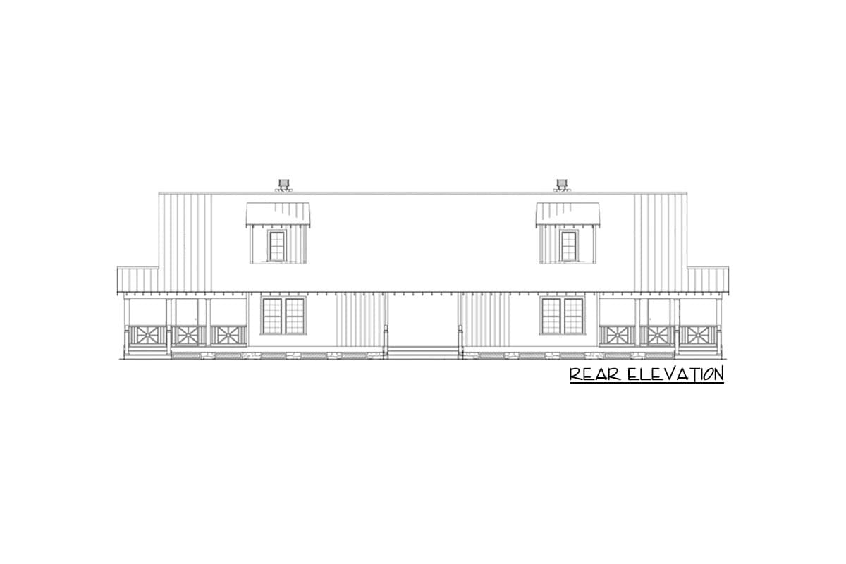 Plan 60646ND: Rustic Mountain Cabin Duplex Home Plan - 1451 Sq Ft 3 Bedroom Units - Image #4 - Cabin, Country, Craftsman, Mountain, Northwest, Rustic