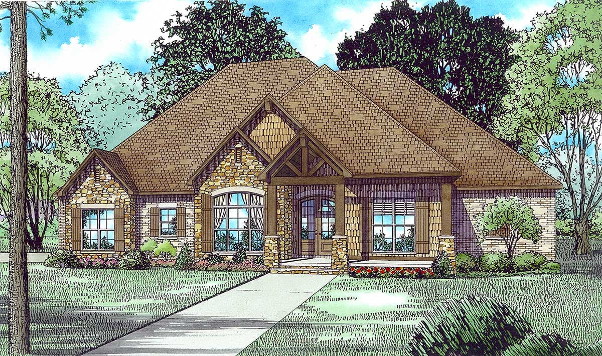 Plan 60648ND: Beautiful Timber Beamed Ceilings - Image #23 - Craftsman, European, Rustic