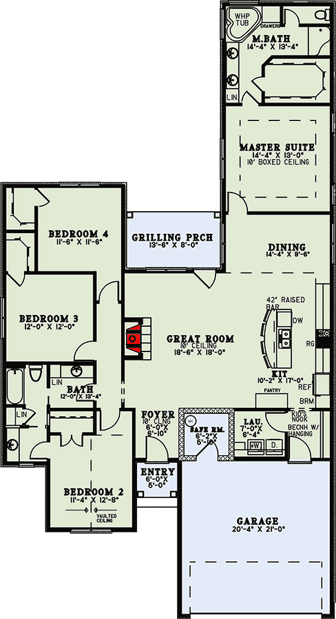 Plan 60649ND: European House Plan with Safe Room - Floor Plan - Main Level - European, Traditional