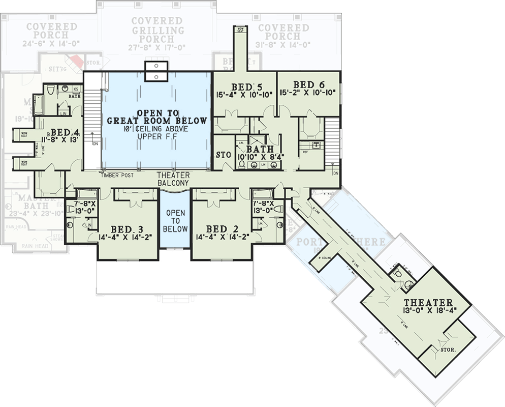 Plan 60651ND: Six Bedroom House Plan With Style - Floor Plan - 2nd Floor - European, French Country