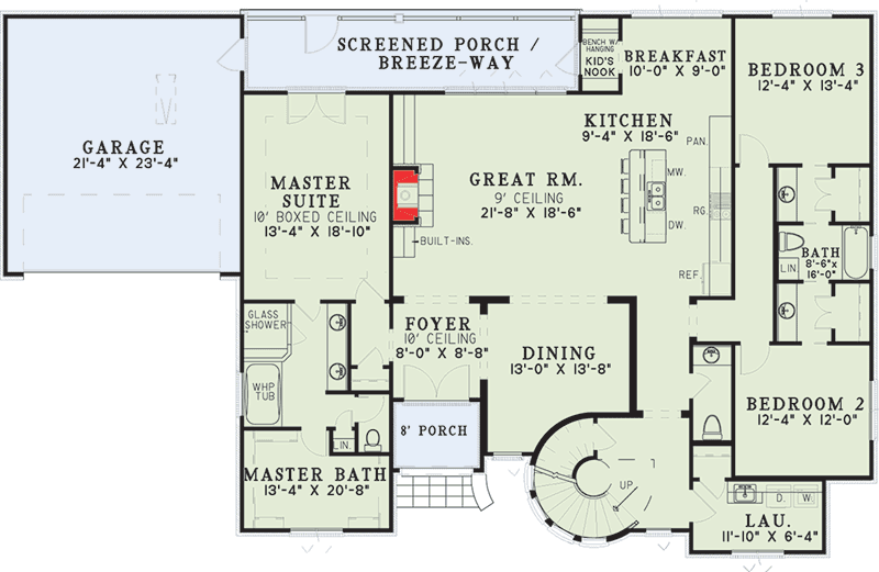 Plan 60658ND: European Home with Castle-like Detail - 2968 Sq Ft - Floor Plan - Main Level - European, French Country