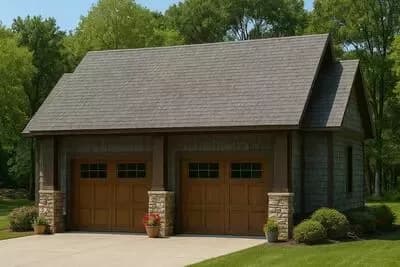Rustic 2 Car Garage Plan
