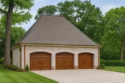 3 Car Garage with Hip Roof - 887 Sq Ft