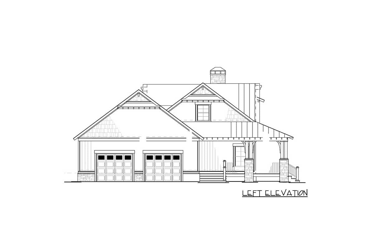 Plan 60675ND: Rustic Country House Plan with Sun Room and Main Floor Master Suite - 1621 Sq Ft - Image #4 - Country, Craftsman, Mountain, Rustic