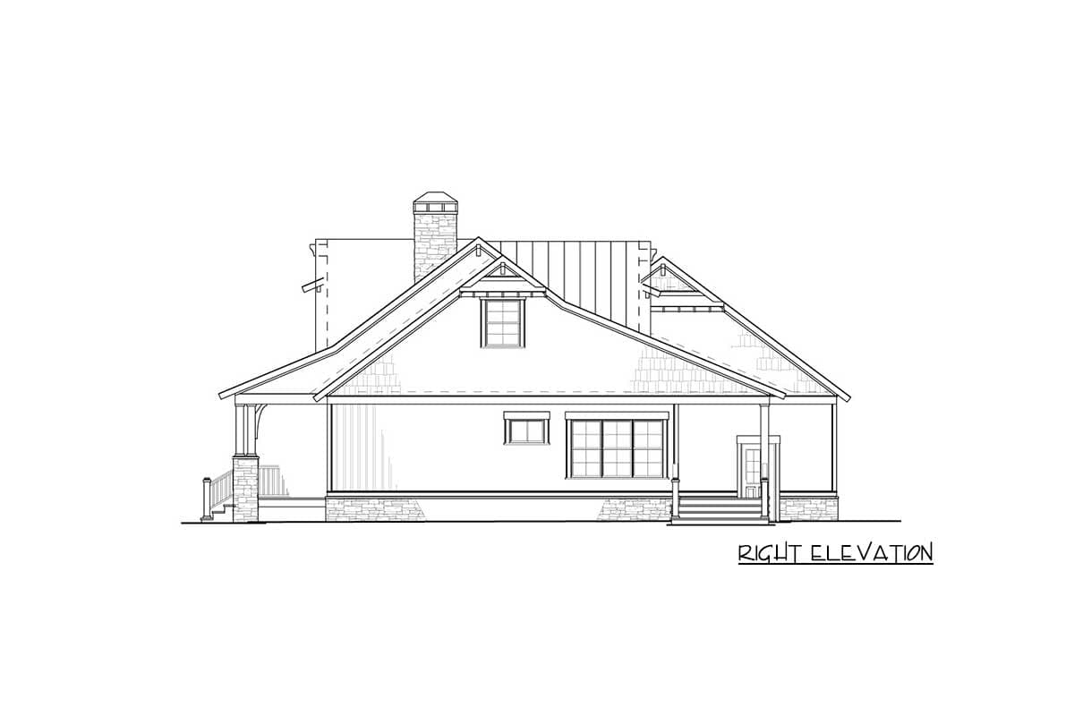 Plan 60675ND: Rustic Country House Plan with Sun Room and Main Floor Master Suite - 1621 Sq Ft - Image #6 - Country, Craftsman, Mountain, Rustic