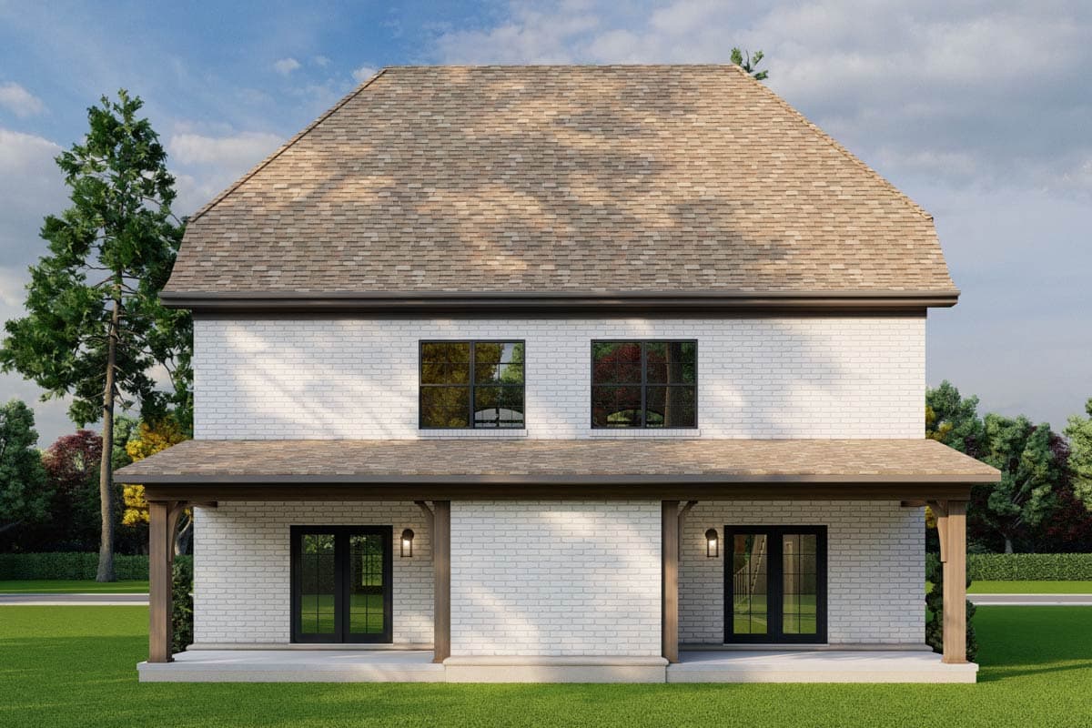 Plan 60684ND: 2-Story Euro Duplex House Plan with 1523 Sq Ft 2 Bed 2.5 Bath Units - Image #6 - European, French Country