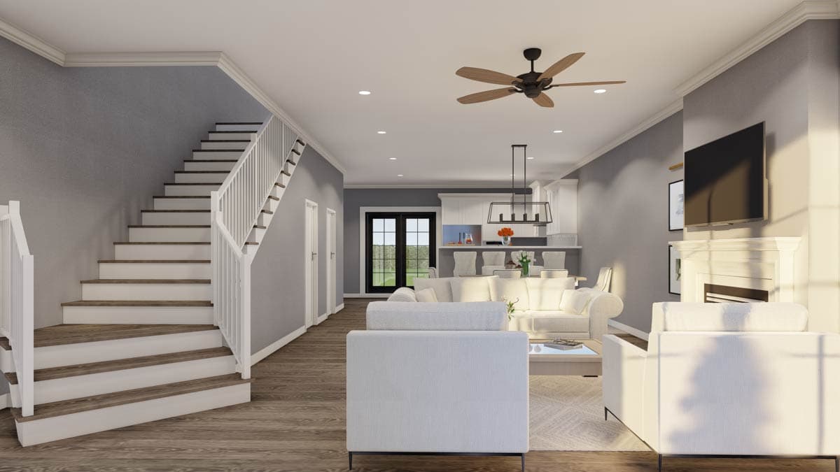 Plan 60684ND: 2-Story Euro Duplex House Plan with 1523 Sq Ft 2 Bed 2.5 Bath Units - Image #9 - European, French Country