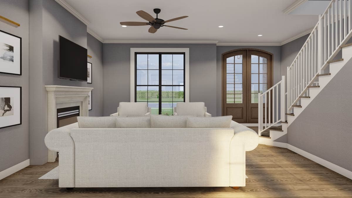 Plan 60684ND: 2-Story Euro Duplex House Plan with 1523 Sq Ft 2 Bed 2.5 Bath Units - Image #12 - European, French Country