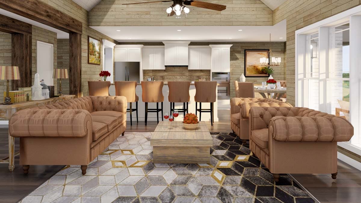 Plan 60687ND: 3-Bedroom Country Craftsman House Plan with Vaulted Great Room - 2091 Sq Ft - Image #7 - Country, Craftsman, Mountain, New American, Ranch, Rustic