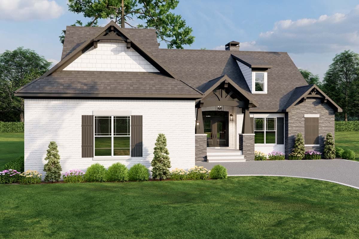 Plan 60687ND: 3-Bedroom Country Craftsman House Plan with Vaulted Great Room - 2091 Sq Ft - Image #12 - Country, Craftsman, Mountain, New American, Ranch, Rustic