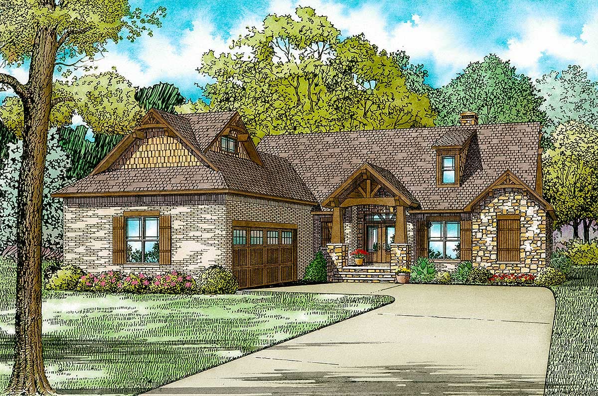 Plan 60687ND: 3-Bedroom Country Craftsman House Plan with Vaulted Great Room - 2091 Sq Ft - Image #18 - Country, Craftsman, Mountain, New American, Ranch, Rustic