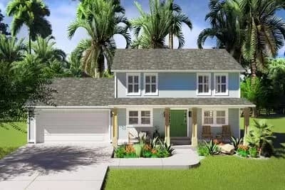 2025 Square Foot Home Plan with Country Porch