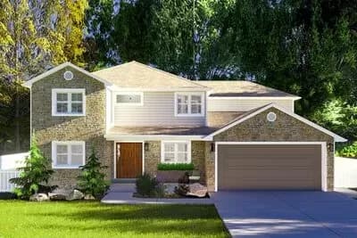 Two-Story Traditional House Plan with Optional Lower Level Expansion