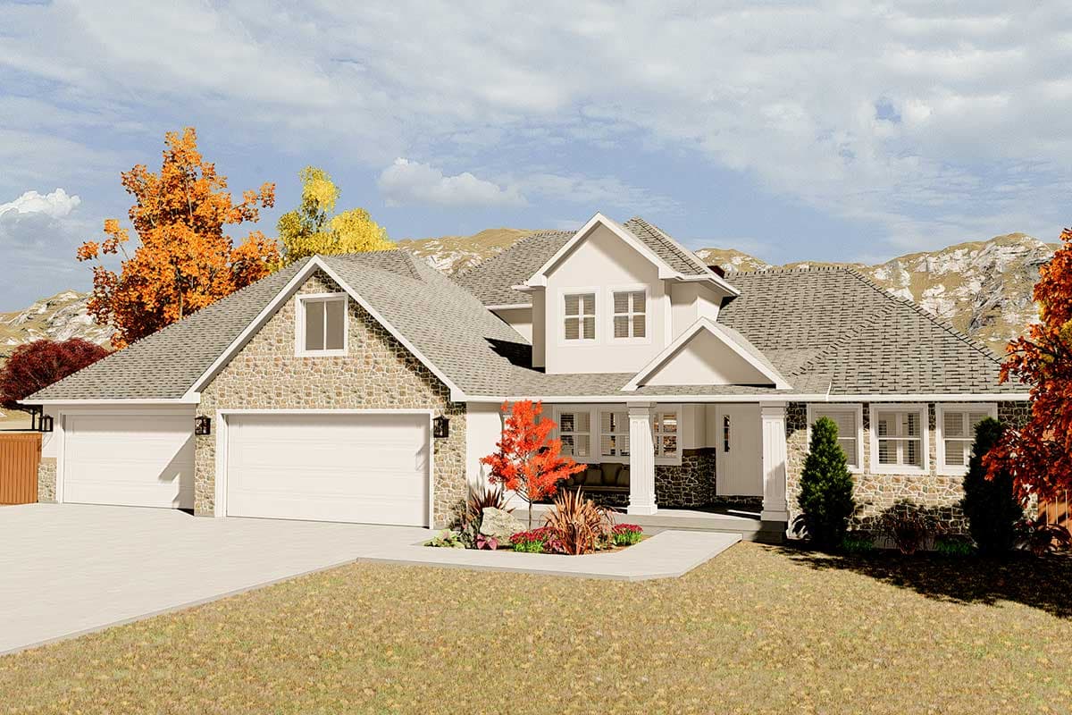 Plan 61242UT: Flexible Three to Five Bedroom House Plan - Image #7 - Traditional