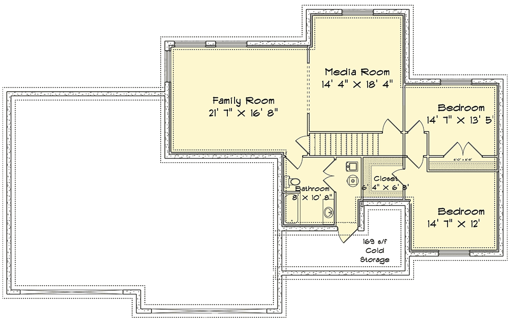 Plan 61242UT: Flexible Three to Five Bedroom House Plan - Floor Plan - Lower Level - Traditional