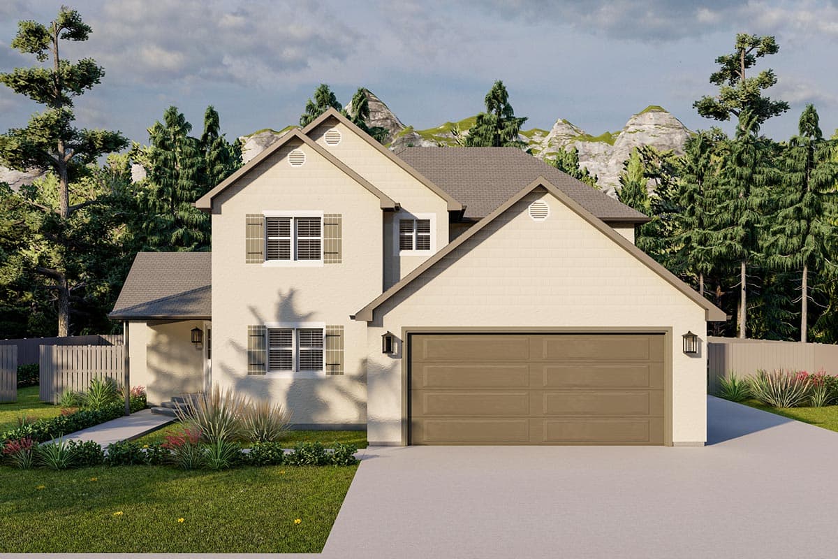 Plan 61247UT: 3-Bed Traditional House Plan with Home Office and an Optionally finished Lower Level - Image #8 - Country, Traditional