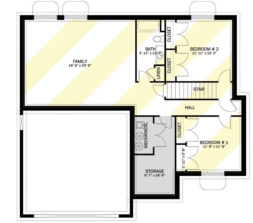 Plan 61250UT: Two-Story Traditional Home Plan with Optional Lower Level - Floor Plan - Optional Lower Level - Traditional